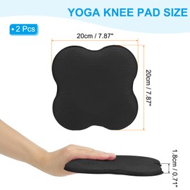 PATIKIL Yoga Knee Pads Cushion 2 Pcs PU Foam Yoga Knee Mat Extra Thick Pilates Kneeling Pad for for Women Men Wrist Hands Head Exercise, Black