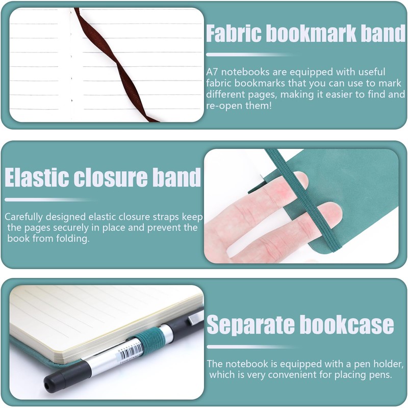 AIMEKE Pack of 2 Notebook A7, Pocket Mini Notepad, Small