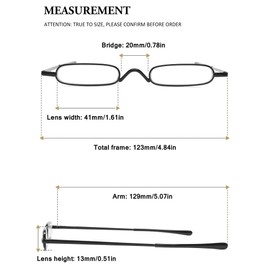 VEVESMUNDO Compact Reading Glasses Women Men Mini Slim Narrow Pocket Portable Readers with Metal Case