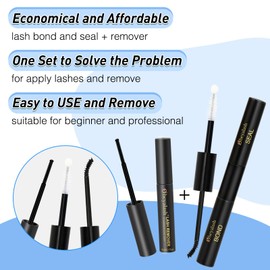 Obeyalash Lash Bond & Seal Set with Remover - Eyelash Glue & Remover for Cluster Lashes & DIY Eyelash Extensions, Waterproof Hold, Controlled Application