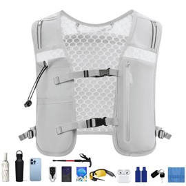 Running Water Vest | 4L Hydration Backpack | Adjustable Chest Straps Reflective Water Bladder Bag for Men Outdoor Activities Cycling Trail Race Camping Jogging Hiking