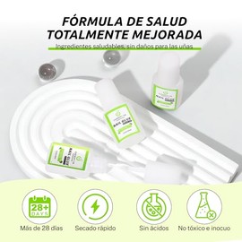 CHERIMOYA Pegamento Uñas Acrílicas con Pincel Secado Rápido sin UV | Nail Bond Super Fuerte para Tips y Uñas Postizas, 10ml Uso Profesional y Manicura