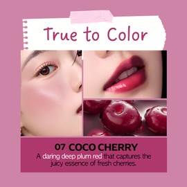 FRUDIA Korean Makeup Lip + Cheek Glow Jam |Long lasting, Moisturizing & Plumping | Non - Sticky & Glossy Color for Eyes, Lips & Cheeks |Coco Cherry – Deep plum red - 4.5 gm