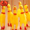 GAJPBLK 6 Pack Rubber Screaming Chicken Toy Yellow Rubber Squeaking