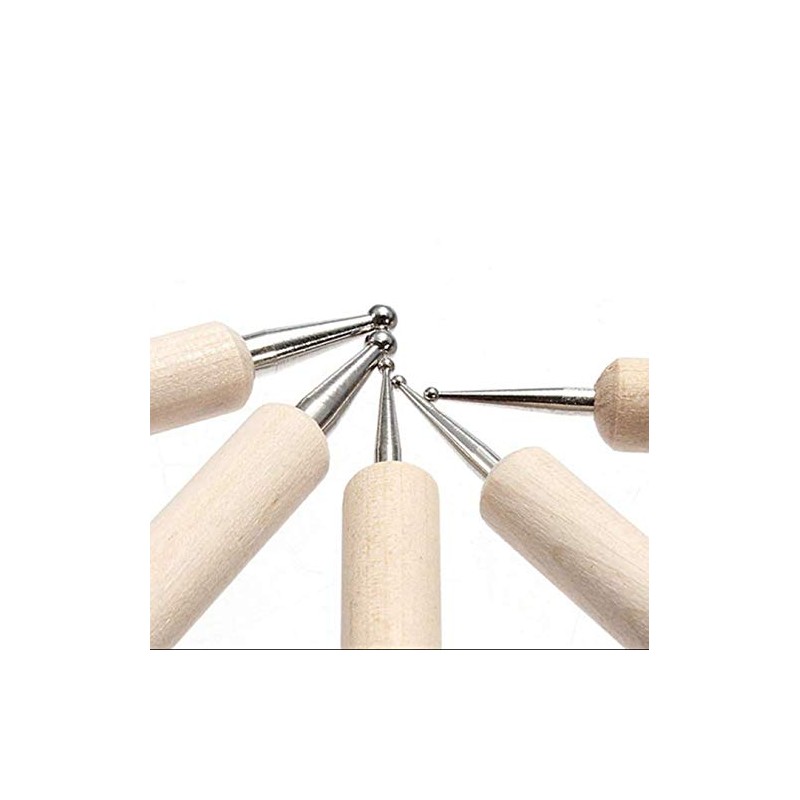 5 Punzones de Madera para Decoración de Uñas en Gel