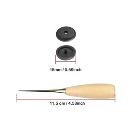 LEEQ 15 Sets Black Seat Belt Stopper Buttons Non-slip Buckle No Welding is Required with Wooden Handle awl for Loading and Unloading