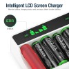 HiQuick 12 Slots LCD Battery Charger for AA & AAA
