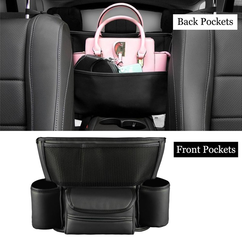 OtpOutopa Car Handbag Holder Between Seats, PU Leather Large Capacity