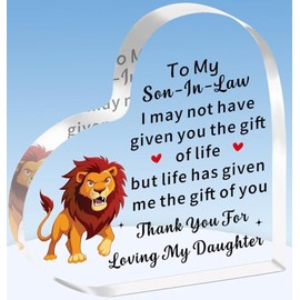TTOVEN Son In Law Gifts from Mother in law,Future Son-in-Law Gifts, Happy Birthday Plaque for Son In Law