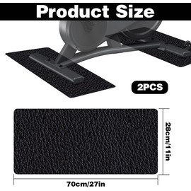 Shockproof Floor Protection Mat for Treadmills, 6 mm Thick Non-Slip Treadmill Mat, 2 Pieces, 28 x 70 cm Underlay Mat for Fitness Equipment, PVC Floor Mat, Under Treadmill, Bicycle Mat, for Sports