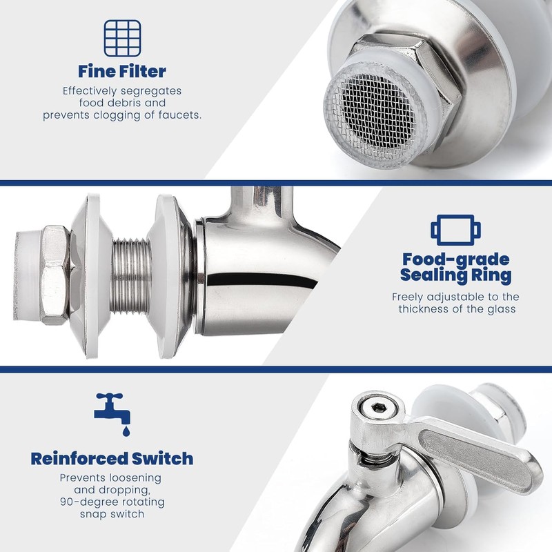 Stainless Steel Spigot for Beverage Dispenser Outdoor Water Faucet Dispenser