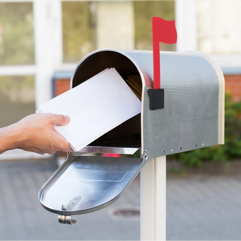 Mailbox Flag Replacement Kit, Self Adhesive Red Mail Flag No