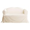 SureFit Home Décor Cotton Duck Solid T-Cushion Loveseat One Piece