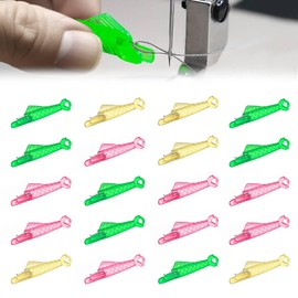 20Pcs Fish Mouth Sewing Machine Needle Threader, Sewing Machine Needle Threaders Tool for DIY Craft Quick Sewing (3 Mixed Colors, 20pcs)