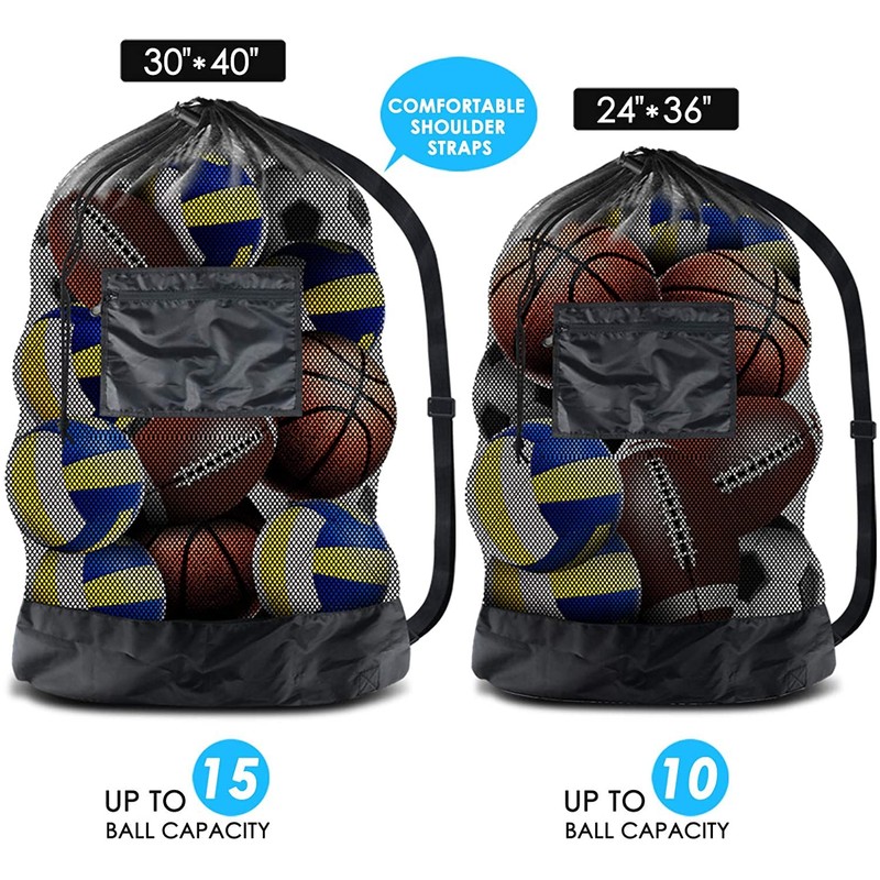 BROTOU Extra Large Drawstring Mesh Bag for Balls, Waterproof Storage