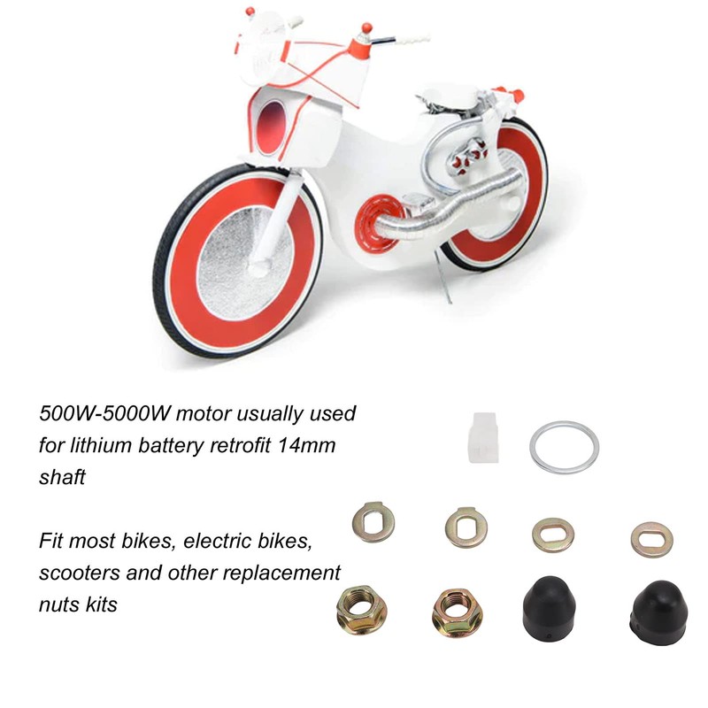 M14 Nuts Washer Kit Bicycle Hub Motor Nuts Kit Steel