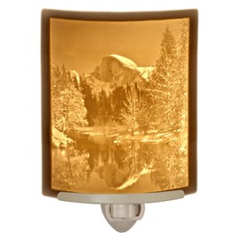 Half Dome at Yosemite- El Capitan Curved Porcelain Lithophane Night Light Decorative Wall Plug in, by The Porcelain Garden, Nursery, Bedroom Kitchen, Bath, Hallway Nature Themed Accent Light