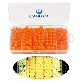CWSDXM Fishing Beads Assortment, Glowing Orange Fishing Lure Beads 6mm 8mm 10mm Behind Brass Sinker/Weight Mixsize Fishing Beads Round Kit for All Sort Fishing Rigs (Orange Beads 6/8/10mm)