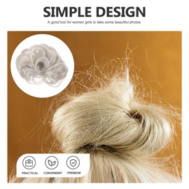 KESYOO Hair Bun, Wig, Hair Scrunchie, Wig Bun, Elastic Rope, Easy to Wear, Cute, Hair Ornament, For Coming-of-Age Ceremonies, Weddings, Yukata, Kimono, Women's Hair Accessories (Grey)