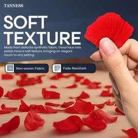 TANNESS TANNESS 1500 Pcs Rose Petals, Artificial Flowers Petals - Fake Flower Petals for Romantic Decorations - Rose Petals for Bedroom Decor - Valentines Decorations - Valentines Day (Red)