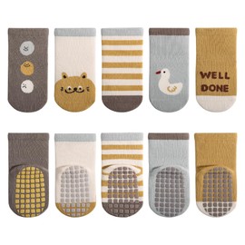 outfit spring Non-Slip Socks Baby, Non-Slip ABS Socks Children, Newborn Cotton Stopper Socks Non-Slip Socks Crawling Socks for Birth Girls Boys Gift, normal large 5 pair