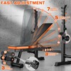 Fostoy 770lbs Weight Bench Set with Squat Rack, 5 in