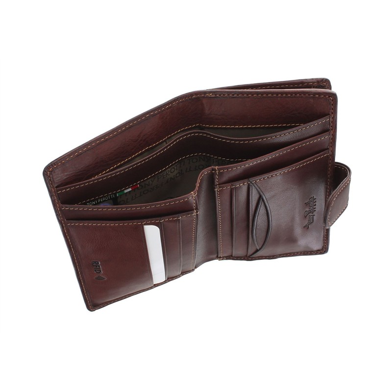 Tony Perotti Wallet Full Grain Leather with Flap Closure and