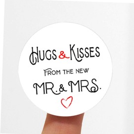 ZLKAPT 120pcs Hugs And Kisses From The New Mr. & Mrs. Kiss Wedding Stickers, Stickers For Weddings, Bridal Shower Engagement Party, Kisses Party Favors Decor