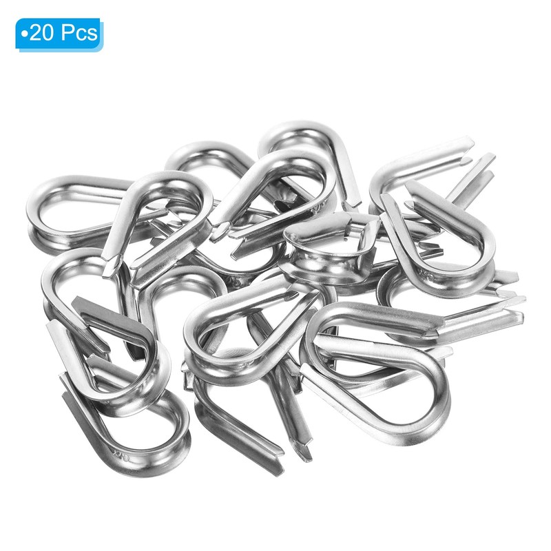 PATIKIL M5 Stainless Steel Thimbles 20pcs Wire Rope Thimbles 5mm