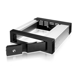 ICY BOX IB-158SSK-B Mobile Rack for 1x 3.5 Inch (8.9 cm) SATA Hard Drive for 1x 5.25 Inch Bay SATA III Lockable EasySwap Aluminium