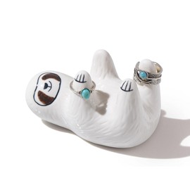 Titanape Sloth Gifts for Women Ring Holder, Funny Jewellery Holder for Rings, Women Gifts for Birthday Christmas Valentines, Ceramic Small Ring Stand Ring Display for Room Decor