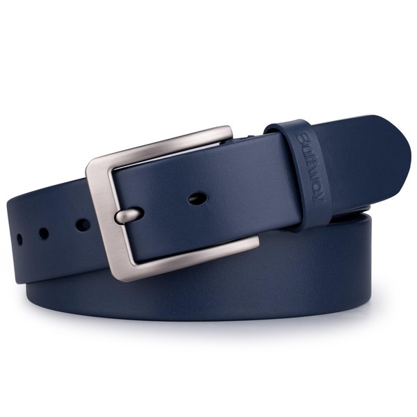 Buffway Leather Belt for Men - Durable Full Grain Men's