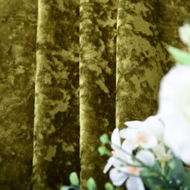 Fillarrie Velvet Tablecloth, Vintage French Country Farm House Kitchen Dining Table Outdoor Party Christmas Ruffles Ruffle Party Placemat (Olive Green, W63*L118)