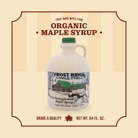 Frost Ridge Maple Farm, Organic Maple Syrup, Grade A, Half Gallon (64 FL Oz), Medium Amber Rich
