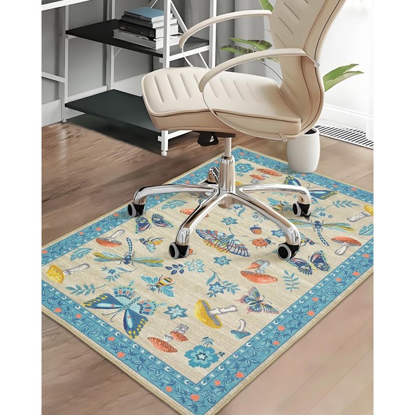 CAREMEE Office Chair Mat for Hardwood Floor,Mushroom 48"x60" Computer Chair