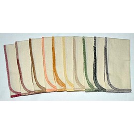 Gina's Soft Cloth Shop 1 Ply Organic Cotton Paperless Towels 14x14 Inches Set of 10 Organic Thread Earth's Palette Assortment - Proudly Made in the USA!