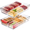 Serving Platter (Set of 2) 4 Sections Serving Tray, Clear