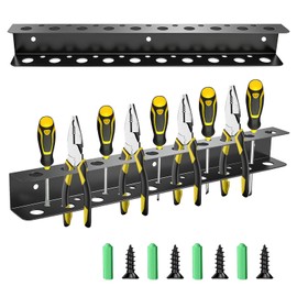 TSUMAZRURE Screwdriver Wall Rack, Screw Driver Holder and Screwdriver Rack, Tool Organizer Rack with Screw Driver Holders Organizers, Wall Mounted Tool Rack for Garage Tool Storage Rack (black)