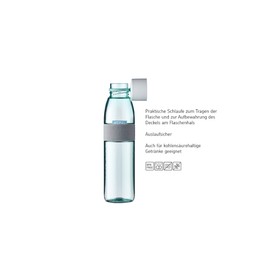 Mepal – Duo Pack Trinkflasche Ellipse Nordic Black – 500 & 700 ml Inhalt – auch für kohlensäurehaltige Getränke – bruchfestes Material - auslaufsicher - Spülmaschinengeeignet