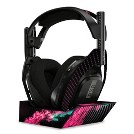 MightySkins Carbon Fiber Skin Compatible with Astro A50 Wireless Headphones + Base Station (Gen 4) - Magenta Smoke | Protective, Durable Textured Carbon Fiber Finish | Easy to Apply | Made in The USA