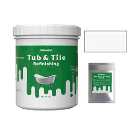 NADAMOO Tub and Tile Refinishing Kit White Without Tools，1kg / 35 oz Emulsion and 20g Hardener