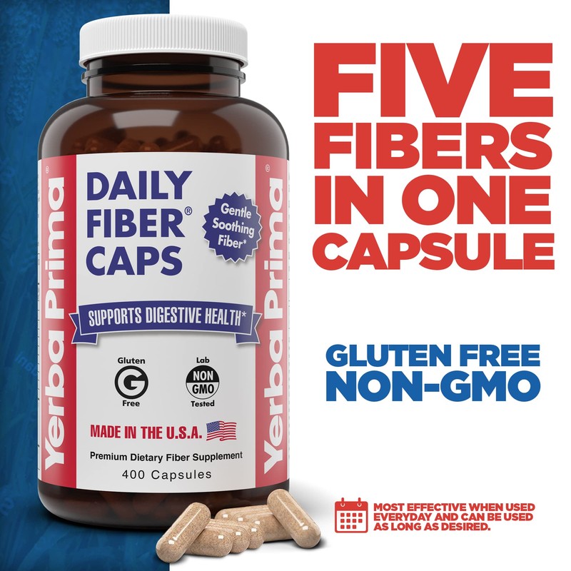 Yerba Prima Daily Fiber Caps Formula, 400 Capsules - Both
