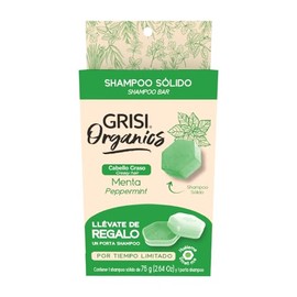 Shampoo Sólido con Menta para Cabello Graso, 75gr