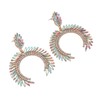 Marquise Flower Teardrop Earrings KC Gold Glittering Semicircle Teardrop Dangle