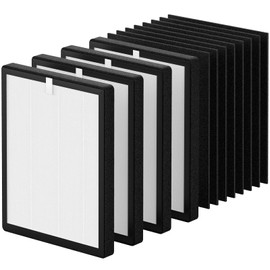 H13 True HEPA ProHEPA 9000 Replacement Filter Compatible with VEVA 9000 Air Puri-fiers, 4 Pack H13 Premium HEPA Replacement Filters & 8 Activated Carbon Pre-Filters