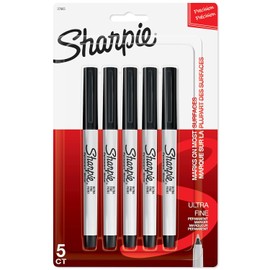 Sharpie Marcadores permanentes, punta ultrafina, colores surtidos, paquete de 12 con banderas Post-it colores surtidos, 320 banderas en total, 200 banderas de 1 pulgada de ancho, Punta ultra fina, Negro, 5 unidades