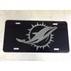 BLVD Miami Dolphins Logo Car Tag Diamond Etched on Black