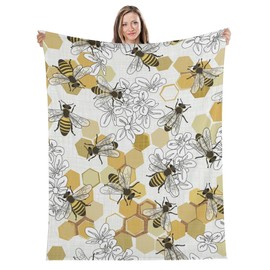 Goldengirls Fleece Throw Blanket for Couch, Sofa, Car, Bed, 60""x50"" Cozy Soft Lightweight Fuzzy Flannel Warm Blanket Suitable for All Seasons (Bee)
