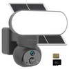 Solar Powered 4G Cellular LTE Wireless Floodlight Security Camera, No