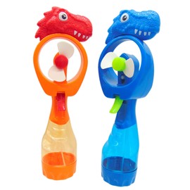 Westmon Works Dinosaur Misting Spray Bottle Fan Kids Personal Cooling Mist Portable Handheld Humidifier Powered Tyranasaurus T-Rex Fans with Mist for Boys or Girls, Set of 2